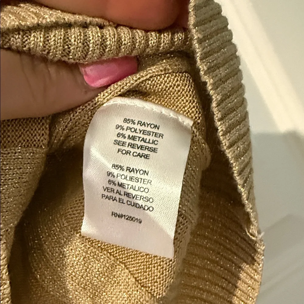 Joseph Metallic Gold Ribbed Blouse - Picture 3 of 4